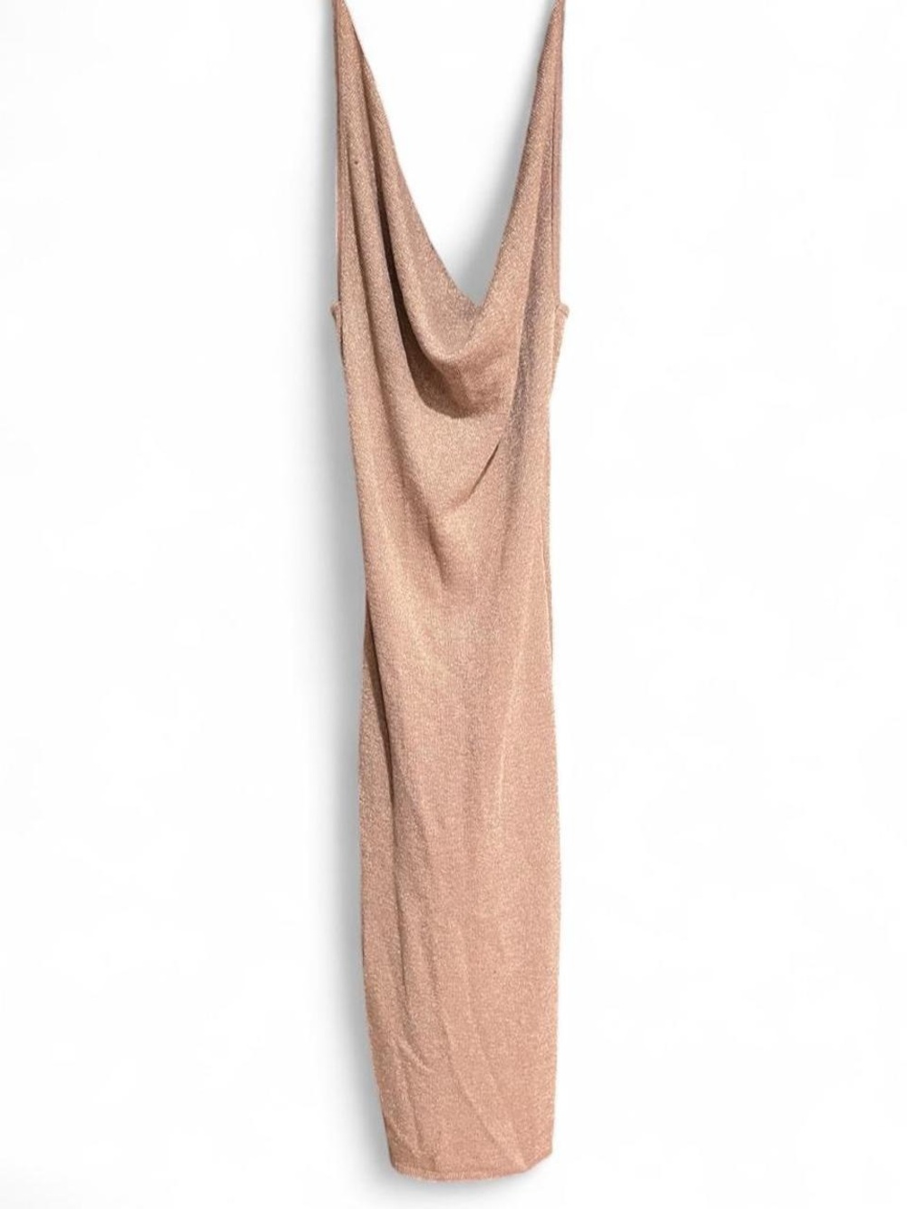 Superdown Shimmery Rose Gold Cowl Neck Midi/Maxi Dress